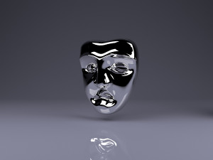 brooch funny and sad teatral masks 3D प्रिंट मॉडल