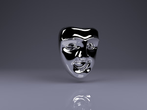 brooch funny and sad teatral masks 3D प्रिंट मॉडल
