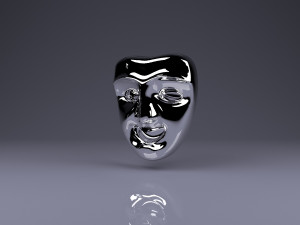 brooch funny and sad teatral masks 3D प्रिंट मॉडल