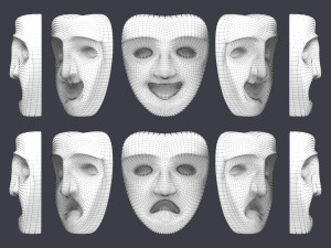 brooch funny and sad teatral masks 3D प्रिंट मॉडल