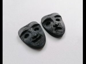 brooch funny and sad teatral masks 3D प्रिंट मॉडल