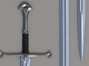 Sword Anduril - Lord of the Rings Model Cetak 3D