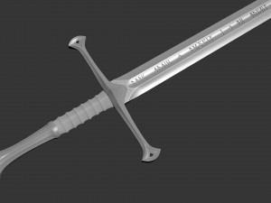 Sword Anduril - Lord of the Rings Model Cetak 3D