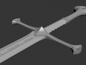 Sword Anduril - Lord of the Rings Model Cetak 3D