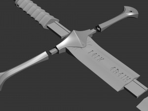 Sword Anduril - Lord of the Rings Model Cetak 3D