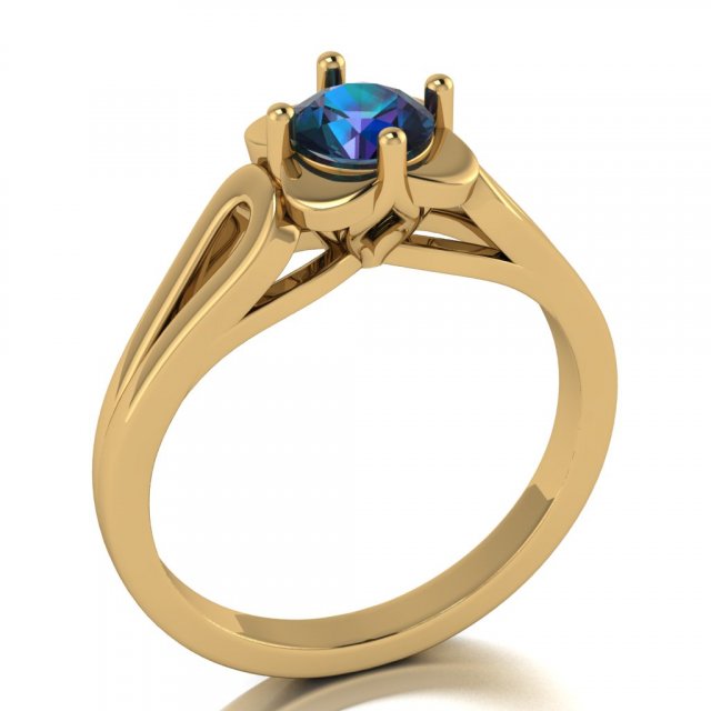 flower shaped female ring with gem 3D Принт Модель .c4d .max .obj .3ds .fbx .stl .blend