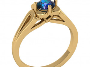 flower shaped female ring with gem 3D Print Model