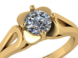 flower shaped female ring with gem 3D Принт Модель