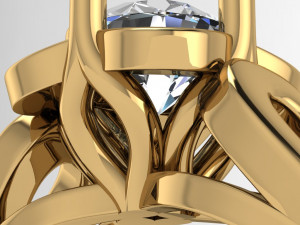flower shaped female ring with gem 3D Принт Модель