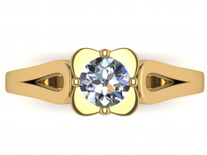 flower shaped female ring with gem 3D Принт Модель