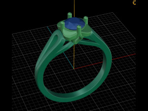 flower shaped female ring with gem 3D Принт Модель