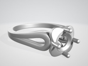 flower shaped female ring with gem 3D Принт Модель