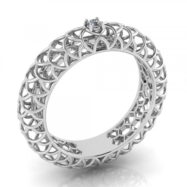 beautiful pattern ring with gem 3D Baskı Modeli .c4d .max .obj .3ds .fbx .stl .blend 