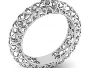 beautiful pattern ring with gem 3D Print Model