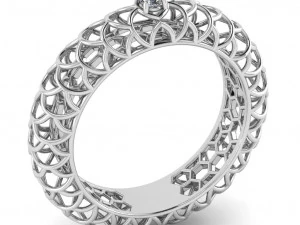 piękny wz&oacute;r pierścionka z klejnotem Model do druku 3D