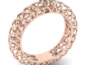 beautiful pattern ring with gem 3D Print Model