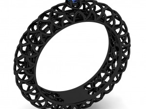 beautiful pattern ring with gem 3D Baskı Modeli