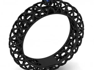 beautiful pattern ring with gem 3D Print Model