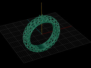 beautiful pattern ring with gem 3D Baskı Modeli