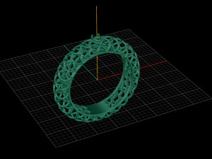 beautiful pattern ring with gem 3D Print Model