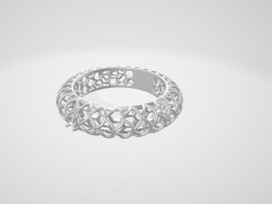 beautiful pattern ring with gem 3D Baskı Modeli