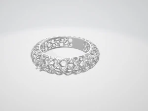beautiful pattern ring with gem 3D Print Model