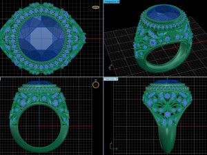 beautiful female luxury ring with leaves 3D Print Model