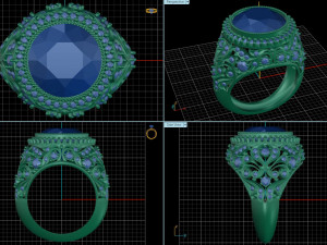 beautiful female luxury ring with leaves 3D Print Model
