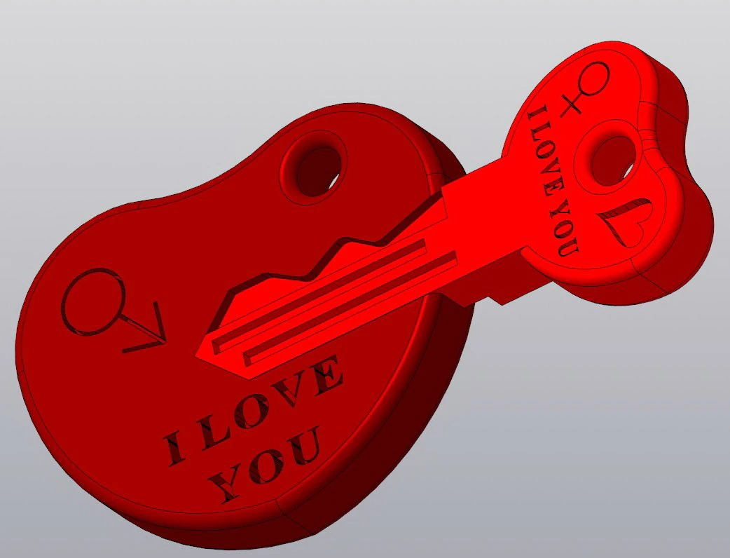 keychain heart 3D Model .c4d .max .obj .3ds .fbx .stl .blend 