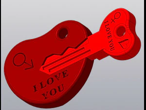 चाबी का गुच्छा दिल 3D मॉडल