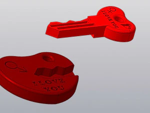 keychain heart 3D Model