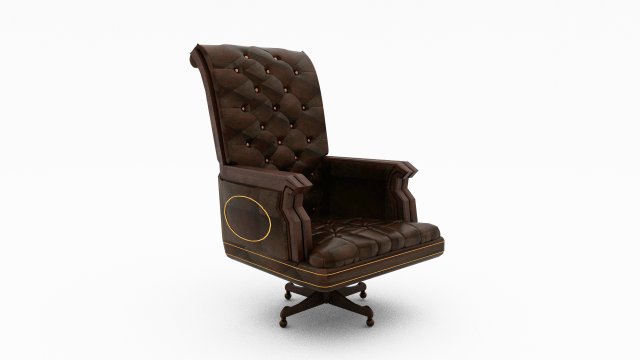 leather desk chair Modelo 3D .c4d .max .obj .3ds .fbx .stl .blend 