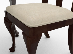 little wooden chair and table 3D Модель