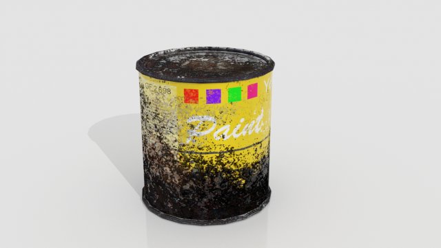 rusty yellow paintcan Modèle 3D .c4d .max .obj .3ds .fbx .stl .blend 
