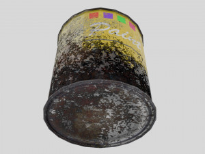 rusty yellow paintcan 3D 모델