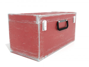 scratched red metal chest 3D Модель