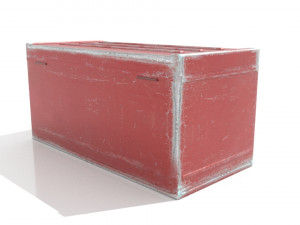 scratched red metal chest 3D Модель