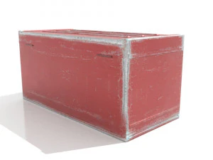 scratched red metal chest 3D Model