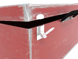scratched red metal chest 3D Model