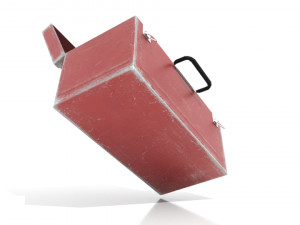 scratched red metal chest 3D Модель