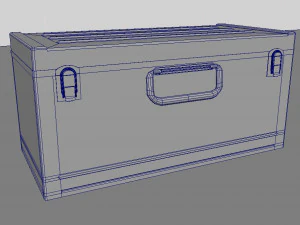 scratched red metal chest 3D Model