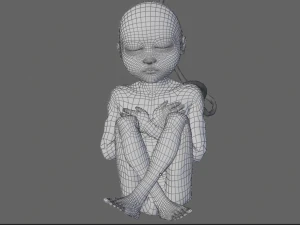 gr&aacute;vida e feto Modelo 3D