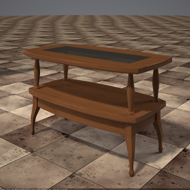 coffee table wood glass 3D 模型 .c4d .max .obj .3ds .fbx .stl .blend 