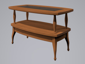 coffee table wood glass 3D 模型