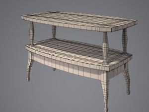 coffee table wood glass 3D 模型