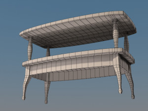 coffee table wood glass 3D 模型