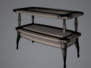 coffee table wood glass 3D 模型
