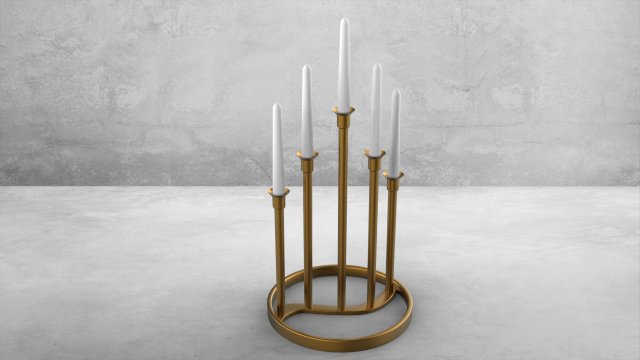 Classic Gold Candle Holder 3Dモデル .c4d .max .obj .3ds .fbx .stl .blend 