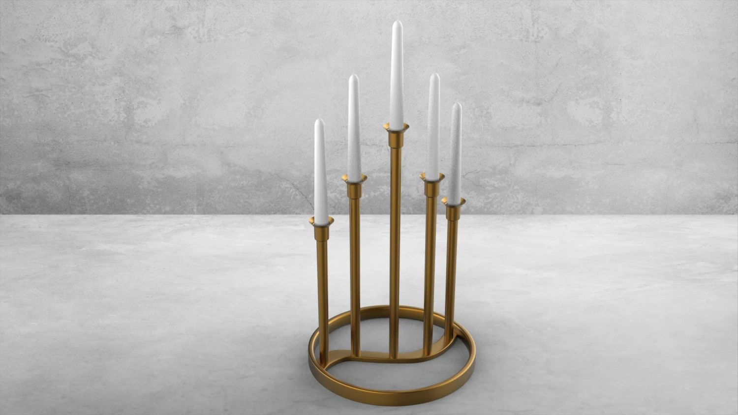 Classic Gold Candle Holder 3D Model .c4d .max .obj .3ds .fbx .stl .blend 