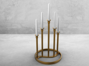 Classic Gold Candle Holder 3D Model
